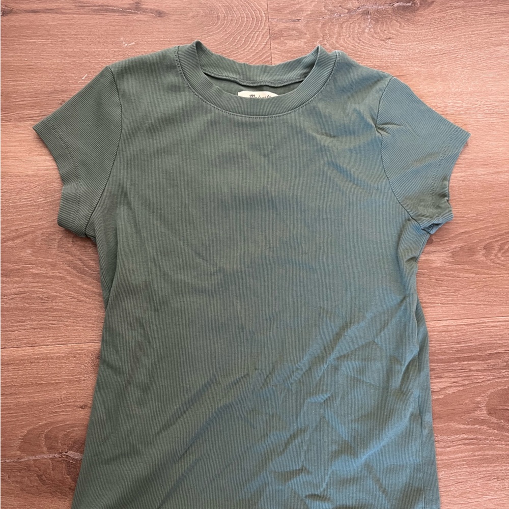 Madewell Green Ribbed T-shirt